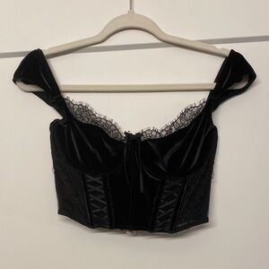Victoria's Secret Black Velvet Corset